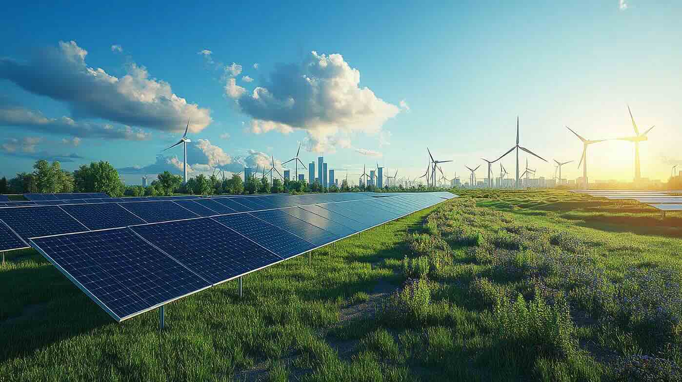 solar panels in a field