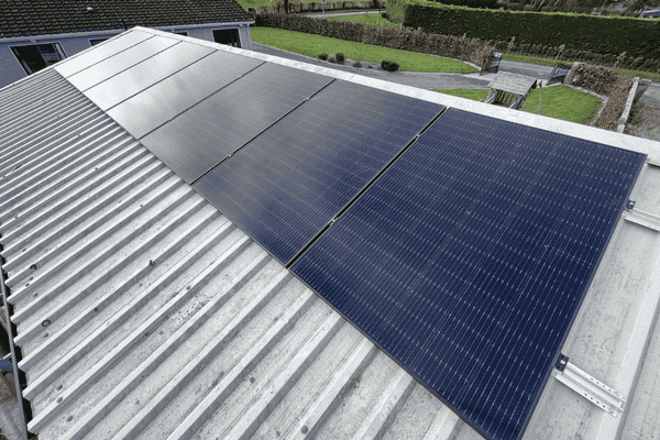 solar panels on roof